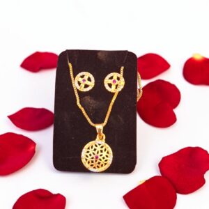 Fulki Floral Circle Pendant Set