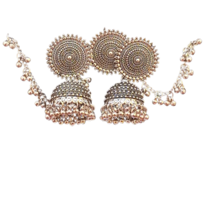 Mandala Jhumka Chain Earrings