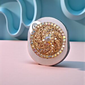 Vintage Gold Filigree Crystal Ring