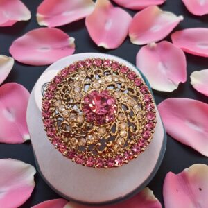 Rose Crystal Vintage Halo Ring