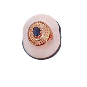 Teal Crystal Flower Ring
