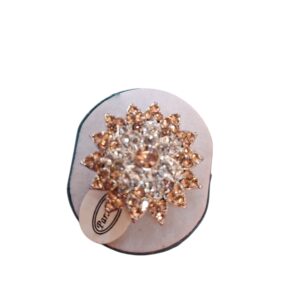 Champagne Crystal Sunburst Statement Ring