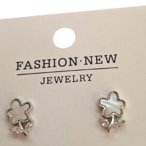1. White Flower Stud Earrings