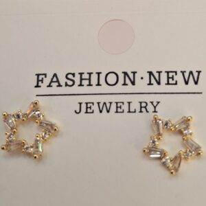 Gold Star Crystal Stud Earrings
