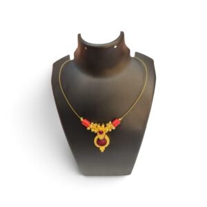 The Crimson Bloom Minimalist Necklace - Image 1