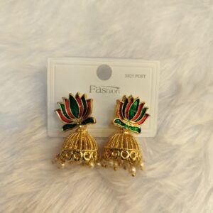 Lotus Maharashtrian Jhumka Earrings