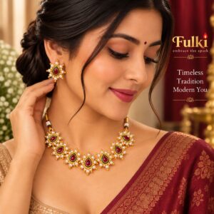 Fulki Ruby Teardrop Pearl Necklace - Image 2