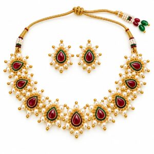 Fulki Ruby Teardrop Pearl Necklace