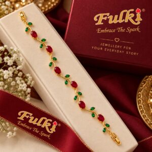 Ruby & Emerald Tulip Vine Bracelet