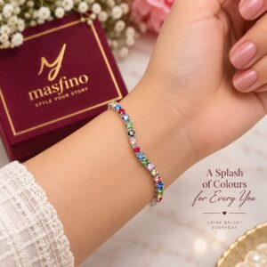 Multicolor Rainbow Tennis Bracelet - Image 2