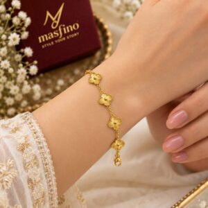Golden Clover Charm Bracelet - Image 2