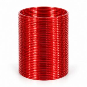 Glossy Red Metallic Bangle Set Of 36