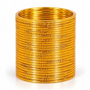 Golden Glitter Thin Bangle Set Of 36