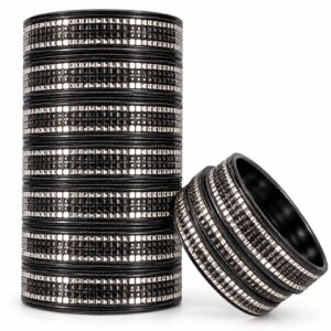 Black & Silver Mirror Work Bangle Set OF 48