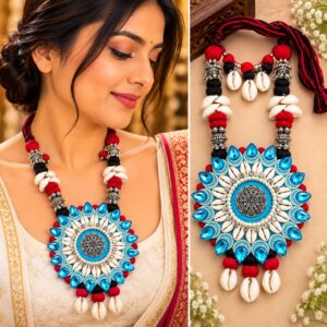 Cowrie Shell Tribal Statement Necklace - Image 2