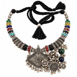 Boho Multicolour Oxidised Statement Necklace