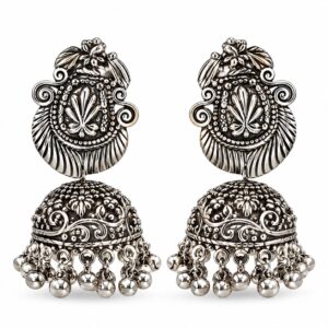 Antique Oxidised Statement Jhumka Earrings